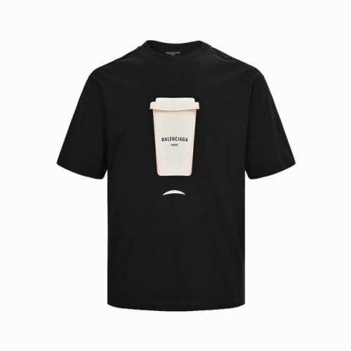 balenciaga 巴黎世家 24Ss 饮料水杯印花短袖 标准数码直喷印花技术，纯棉柔软面料，对色定染面料，超精细平网印花工艺，潮流感十足，定染纯棉面料，Os