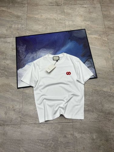 Gucci古驰经典徽标刺绣Logo圆领情侣织带短袖T恤-顶级高端品质 Color：白色 黑色 Size：Xs S M L Xl 对标站西的外贸高货 非市场通货版