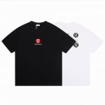 lululemon露露2025Ss植绒硅胶字母情侣休闲短袖T恤 最高版本！定制面料290克 %双纱棉！Lulu夏季流行字母植绒硅胶工艺印花！ 辅料：开模原版过鉴