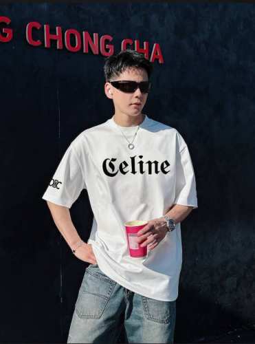 celine 赛琳 2025春夏新品 三标齐全 丝光棉短袖T恤 好货不用过多介绍 看细节 专柜码数：M-Xxxl 175 140建议L