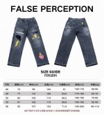 -尺码上身 p150#F123 false Perception卡哈特卡通涂鸦磨损破坏牛仔裤 男女同款 颜色：洗水黑 码数：S-Xxl（对应28 30 32 3