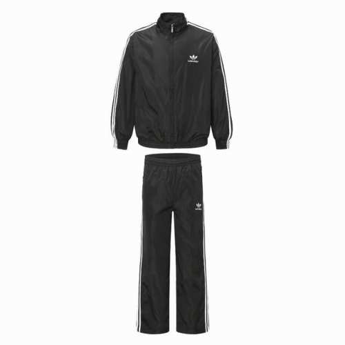 上衣 裤子130 Balenciagaadidas 2025Fw春秋新款 Blcg 巴黎世家 阿迪达斯联名字母三叶草Logo拉链外套长裤运动套装 设计感十足：这