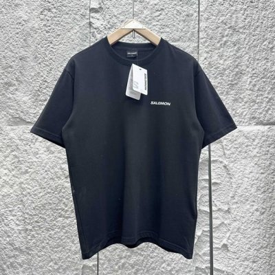 萨洛蒙Salomon户外男士休闲潮流短袖T恤 Primary Short Sleeve M.印花，辅料细节拉满，240克双纱纯棉，黑，白，军绿 M衣长69胸围