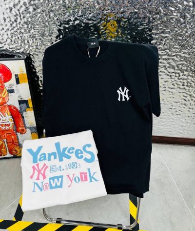 Mlb 带Nfc芯片识别高版本 高版本带芯片Mlb夏季新花印花休闲宽松情侣款 短袖T恤1049 细节:版本一比一复刻 吊牌 领标 水洗 面料 采用40织双纱32