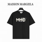 本地自取180（支持放店） maisonmargiela/马吉拉 Mm6胶带印花圆领短袖T恤 重磅精梳260G纯棉双纱面料 底部斑驳数字印花 后背四角圆圈6号胶