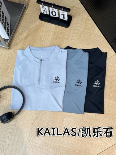 kailas 凯乐石 25Ss 速干吸湿透气户外休闲运动跑步男士半拉链短袖T恤 全身重工四针六线工艺+3D裁剪拼接工艺，胸前非常简约精致的刺绣Logo，拼接透气