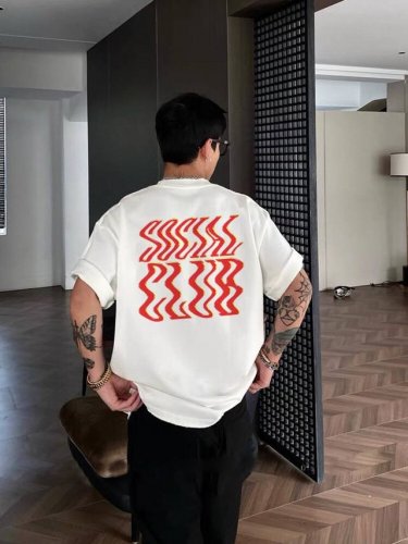 260G重磅纯棉 Nike 耐克 Nk 红色波浪线条 涂鸦 潮流 短袖T恤 男女同款 半袖 情侣款 面料工艺 1.260G重磅纯棉 100%棉 恰到好处的克重