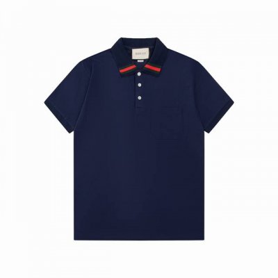 Gucci 古驰 25Ss新款 横间领口 口袋Polo 230克重双纱全棉珠地 颜色：宝兰 白 灰 码数：S M L Xl Xxl