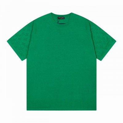 lv驴家暗纹Logo圆领针织T恤短袖 颜色 蓝色 绿色 码数 M L Xl Xxl
