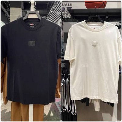 最新黑标！王嘉尔同款！纯原版本！宽松版型！双纱系列！ Fz1913！Air Jordan Aj 贴布 美式复古街头休闲篮球训练系列！纯棉T恤短袖 高端双纱系列！