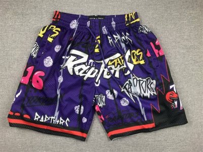 款号K126 顶级刺绣版本 猛龙队涂鸦刺绣口袋裤篮球短裤 Just Don Nba 球队球裤系列单品 -定制优质网眼布面料，Dri-Fit 技术导湿速干， 防静