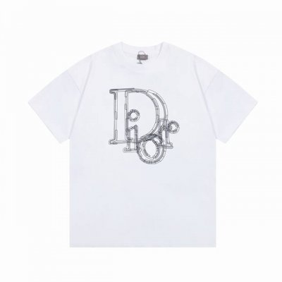 上新款号： D1013 Dior 迪奥 2025Ss印花字母短袖T恤 * 标语字母印花百搭简约圆领短袖T恤男女同款 -面料：260G双纱纯棉短袖，配套320G纯