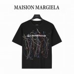 本地自取180（支持放店） maisonmargiela/马吉拉 线条泼墨涂鸦印花圆领短袖T恤 重磅精梳260G纯棉双纱面料 数码3D直喷 螺纹定织定染通肩拉条