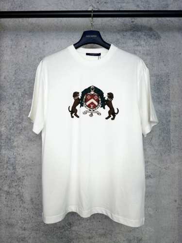 160【高品质】 louis Vuitton*路易威登 lv Ss25双狗遛狗徽标短袖T恤 原板独家定制260克32支双莎纯棉面料 质感柔软舒服 100%区别市