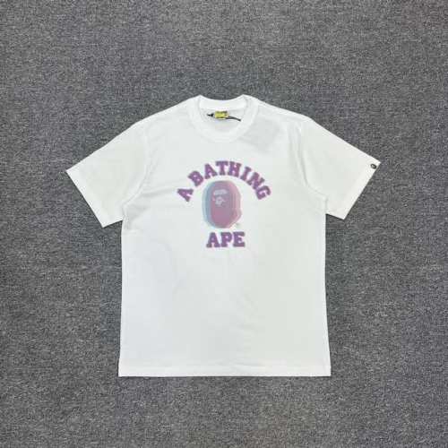 Xx272 Bape Glitch Art College Tee 故障幻彩艺术叠层猿人头印花 280克克重麻棉面料 Zp开版 情侣款：S Xxl 黑色 白色