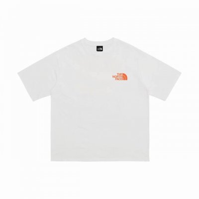 the North Face 北面 手绘夏日橘色日出情侣短袖 商品参数 采用260克双砂面料 三针五线做工，领口包包边条 今年火爆的品牌 看到了就忍不住要自留一