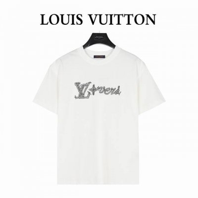 louis Vuitton 路易威登 菲董限定 Logo撞色绳绣短袖T恤 采用32支克重280G纯棉精梳面料 搭配20S双纱2X2螺纹 上身效果超飒超惊艳 细节