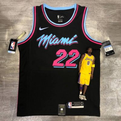 顶级刺绣 款号S65 迈阿密热火队吉米巴特勒Icon Edition 城市版球衣 Nike Nba热火队22号刺绣球衣 颜色：黑 尺码：S M L Xl Xxl