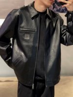 咨询图310 卡哈特Carhartt Wip Detroit Jacket 方形标签Logo 拉链翻领底特律纯色皮衣夹克外套