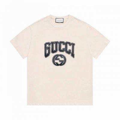 no:G042 P80 ( )【顶级品质】 gucci古驰标识印花圆领短袖T恤 面料采用32支270G精棉双纱面料，不起球 不缩水 不褪色，同缸定染32支双股1