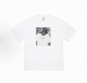 8009款Supreme Jordan 联名款 圆领休闲短袖T恤 男女同款 码数Smlxl 黑色白色