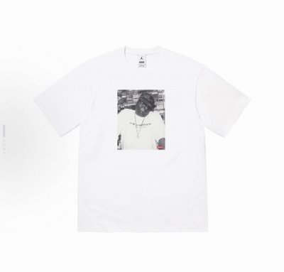8009款Supreme Jordan 联名款 圆领休闲短袖T恤 男女同款 码数Smlxl 黑色白色