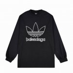 140 [顶级复刻版本] 品名: Balenciaga 巴黎世家 阿迪达斯联名三叶草刺绣Logo卫衣长袖T恤 颜色：黑色 尺码：Xs-L Balenciaga