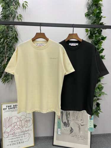 现货： P140# Ss春夏最新款 品牌：Off-White 班马线款短袖T恤！ 颜色：深灰色 米黄色 尺码：Xs-S-M-L 男女同款 面料：采用定制230克