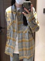 90款号211 Carhartt卡哈特 纯棉磨毛绣标格纹元素重磅衬衫情侣款 Color: 格子 Size: M-Xl M 肩宽52 胸围118 衣长68 Cm