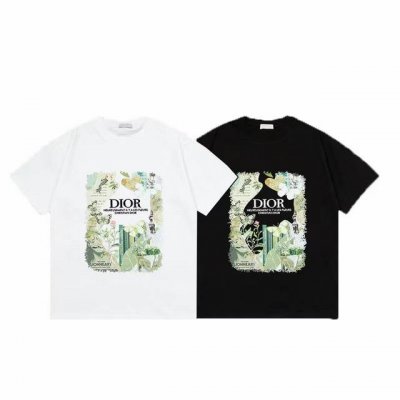 上新款号： D1016 Dior 迪奥 2025Ss印花字母短袖T恤 -面料：260G双纱纯棉短袖，配套320G纯棉罗纹 原版面料 官方同款 男女同款 颜色：黑