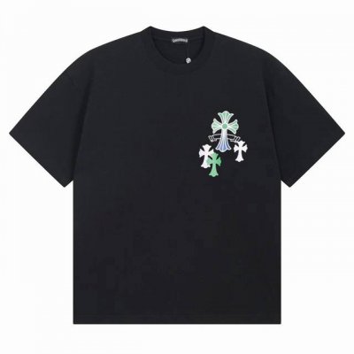款号Ys32 夏季新款Ch印花十字架高端短袖T恤百搭情侣 采用250克双纱纯棉面料 .高克重。1：1版型。官网同步黑白两色S-Xl