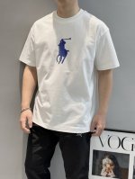 POLO*潮牌25s新款圆领T恤.男女同款～爆款必推胸口定制印花工艺.立体烫绒质感.简单又高级！烫画品牌字母logo撞色搭配.减龄搭配.色彩搭配时尚好看.整体效