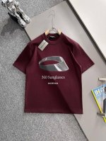 Balenciaga 巴黎世家 2025新款 官网同步 360 Sunglasses字母Logo 男女同款 短袖T恤 定制260克100％双纱纯棉面料 定染32