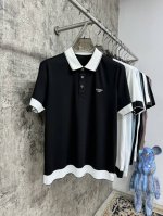 p320 25春夏爆款来袭[烟花] F家高品翻领T恤衫，1:1高端复刻，休闲版型。一线代工厂出品，本款选用冰丝棉拉架罗纹起脚，左胸口前Logo装饰 ，面料底部无