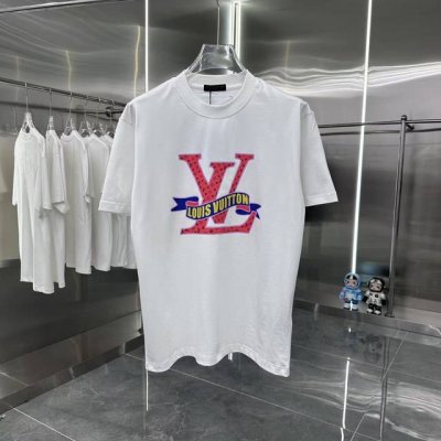 Lv 2025春夏新款短袖T恤 个性印花 男女同款宽松版 S M L Xl Xxl 五个码 黑色 白色
