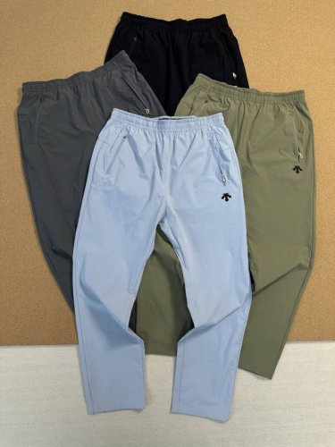 迪桑特Descente 男女同款立体硅胶Logo户外运动吸汗透气纯色时尚百搭定制冷感面料速干运动长裤 颜色:黑色 绿色 灰色 浅蓝 尺码：M-4Xl 热爱户外运