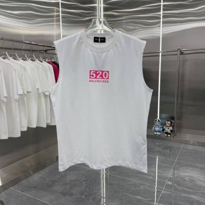 Bal 巴黎世家 2025夏季新款 无袖背心 厚板硅胶工艺 男女同款宽松版 S M L Xl Xxl 五个码 颜色 黑色 白色 灰色