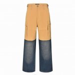 独家供应 Blcg 23Fw 多口袋拼接工装牛仔裤 原13,500购入，原材料高密度提花棉质帆布，拼接面料为采用460克高端丹宁牛仔面料，结合骨感股线格肌理，缝