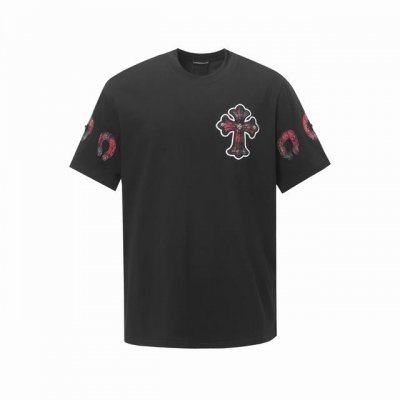 Chrome Hearts*克罗心 格子印花贴布绣官方同款合金装饰重工艺短袖T恤 独家定织定染高克重紧密精梳棉面料Os落肩宽松版型 春夏最新砖柜同步 男女同款