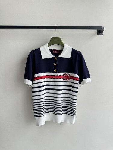 gucc*新款，条纹Polo针织上衣2瑟ＳＭＬ.