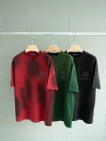 顶级Tee 强势上新 Chrome Hearts S S25 扎染马蹄梵文字母圆领短袖T恤 货号：5108 颜色： 绿色 红色 黑色 尺码： S M L Xl