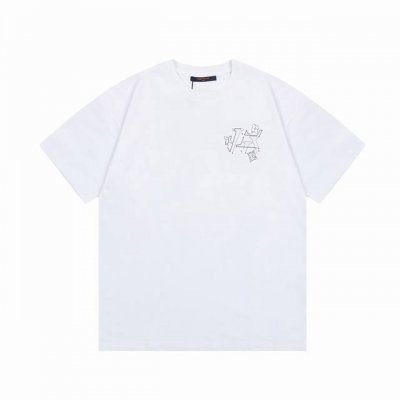 Lv Louis Vuitton 路易威登 虚线连线字母印花 大Logo标识精致升级，灵感源自八十年代复古 原版面料 官方同款 短袖T恤 260克同缸染面料 手