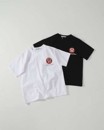 25Ss早春Lululemon露露情侣款乐蒙经典系列 印花短袖T恤明星穿搭款 280克全棉透气面料 -前后经典印花工艺，后背经典Logo设计，时尚百搭，高品质，