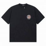 款号Ys15 Chrome Hearts克罗心卡通马蹄梵文字母休闲短袖男女情侣宽松T恤潮采用250克双纱纯棉面料.高克重。1：1版型。官网同步黑白两色S-Xl