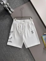 Lv 驴家 2025新款 轻奢主义 密集虚线刺绣Logo 男女日常通勤 穿搭必备 休闲短裤 定制毛圈面料 进口机刺绣工艺 腰标吊牌洗水唛三标齐全 颜色：白色 码