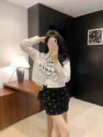 y30908#25Ss早春新款Chane*印花字母衬衣~独家上新 定制字母纽扣印花字母设计 模特上身均为大货实拍 Sml