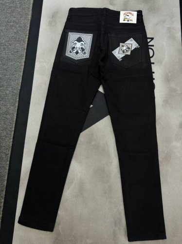 oc-599 Evisu脏脏做旧牛仔长裤Evisu 福神牛仔裤 情侣款特供中山原厂原浆牛仔，面料环保，做旧拼接元素，和带有欧美风格的腰果花组合，与M的完美结合、