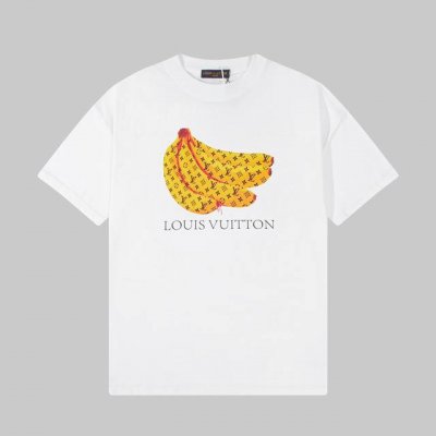 上新款号 B200 lv Louis Vuitton 路易威登 24Ss黄色香蕉图案印花短袖T恤 定制280克同缸染面料 手感非常舒服 春夏最新砖柜同步 Os落