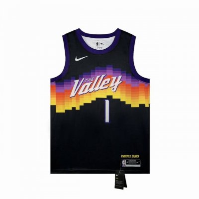 款号:S1 顶级刺绣版本 Nike Nba复古球衣背心Sw球迷版 太阳队布克1号球衣 面料+螺纹皆采用的是原代工订单剩余面料，即原版面100%polyester