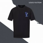 款号Sl59 Lv路易威登前后Logo字母缝线刺绣圆领短袖 万针刺绣 情侣同款 全套包装 三标齐全 区别市场通货 随意对比 纯棉280克高克重32支双纱 不起球